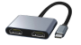 2 In 1 Usb-c To Dual 4K 60HZ HDMI Multi Monitor Adapter Converter