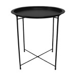 Sleek Black Round Side Table