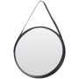 Haus Republik - Round Mirror With Black Acrylic Frame And Vegan Leather Belt - 510MM