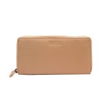 Bossi Taylor Leather Ladies Large Single Zipper Taupe