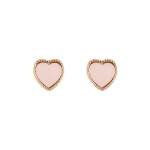 Pink Gold Acrylic Heart Stud Earrings