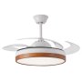 42 Inch White And Wood Finish Ceiling Fan