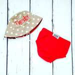 Dotty Sun Hat + Diaper Cover