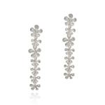 Blossom Cascade Earrings - 18KT White Gold Vermeil
