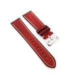 Pueblo Italian Cowhide Leather Strap - Red Coffee Steel Hardware - 22MM