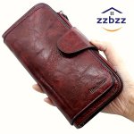 Chic Vintage-style Women's Long Wallet - Slim Multi-pocket Clutch With Buckle Closure Large Capacity Faux Leather Purse For Ever