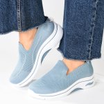 Fly Knit Slip On Sneaker - Petrol Blue White - 8