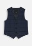 Navy Check Waistcoat