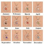 Birthstone Moon Pendant Necklace Twelve Months Moon Star Shaped Pendant Necklace Paper Card Necklace Jewelry Gift