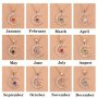 Birthstone Moon Pendant Necklace Twelve Months Moon Star Shaped Pendant Necklace Paper Card Necklace Jewelry Gift