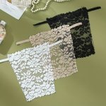 3PCS Plain Detachable Floral Lace Chest Cover Semi-sheer Anti-peep Elegant Chest Shield Pads Women's Lingerie & Underwear Access