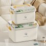 1PC Family Medicine Storage Box Large Capacity Plastic Pills Box Household Portable Medical Storage Box For Sundries Household Storage Organizer For Bedroom Bathroom Office Desk