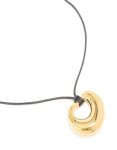 Goldair Gold Open Molten Pendant Black Cord Necklace