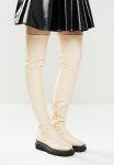 Rylee Over The Knee Track Sole Boot - Bone