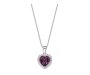 Cde 925 Sterling Silver Birthstone Heart Necklace With Swarovski Crystals - Purple