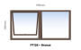 Top Hung Aluminium Window Bronze PT126 1 Vent W1200MM X H600MM