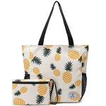 Etidy Large Capacity Foldable Tote Bag With Zipper Water-resistant Sandproof Women Beach Bag Handbag Gym Bag Travel Shopping Bag