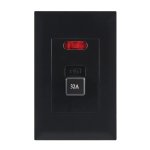 35A Double Pole Isolator Switch 4X2 Wall Plate Black White - White