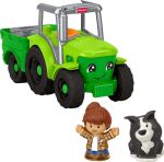 Fisher-Price Little People Toddler Toy Push & Play Tractor Push-along Musical Farm Vehicle With 2 Figures For Pretend Play Kids