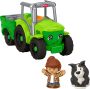 Fisher-Price Little People Toddler Toy Push & Play Tractor Push-along Musical Farm Vehicle With 2 Figures For Pretend Play Kids Ages 1+ Years JCW70