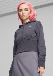 Puma Dare To GYM2K Cropped Fz Hoodie - Galactic Gray