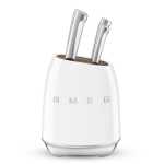 Smeg White Retro Knives Block Set - KBSF02WH