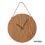Magna Wall Clock In Oak - 300MM Dia Natural Sleek White Second Hand
