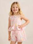 Adele Girls Peplum Collar Top - 10-12 Yrs Spring Birds Floral