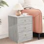 Side End Table Nightstand Bedside Table With 3 Drawers Slim Sofa Side Table
