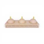 3 Compartment Snack Server Cream & Gold