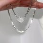 Exquisite Heart Shape Pendant Necklace For Parties Engagements