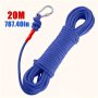 1PC 10M/20M Magnet Fishing Rope Carabiner Nylon Braided Rope Nylon Mooring Line For Anchor Clothesline Boat Anchor Crafting Blocking Pulling Draging Cargo Tying Tow