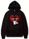Trendy Broken Heart Print Hoodies For Men Graphic Sweatshirt With Kangaroo Pocket Comfy Trendy Hooded Pullover Mens Clothing For