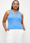 Cotton On Plus Active Core Rib Racer Tank - Tranquil Blue