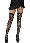 Leg Avenue Womens Spooky Halloween Fishnet Thigh Highs Tights Black One Size Us