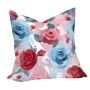 Painted Pink And Blue Roses Valentine's Scatter Cushion