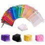 50-Pack Organza Drawstring Gift Bags - 10.16x15.24 Cm Polyester Pouches For Jewelry Party Favors Wedding Birthday Christmas & New Year Presents - Ideal For