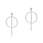 Celestial Bar Earrings - 18KT White Gold Vermeil