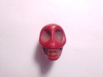 Magnesite Skull Pendant Red F293