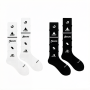 Vintage Layered Design Crew Socks Retro Style Knee High Socks For Women