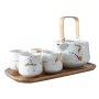 Kintsukuroi White Teapot & Cups Set