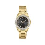 Premium Women's Round Quartz Watch With Black Dial