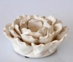 White Ceramic Petal Candle Holder – 6X14CM