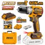 Ingco Cordless 20V Lithium-ion Impact Drill Brushless 60NM Compact Kit CIDLI20602