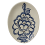 Oval Soap Dish With Blue Lace