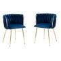 Prestige Home - Set Of 2 - Ayaan Blue Velvet Dining Chair