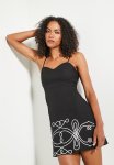 Cornelli Applique MINI Dress - Black