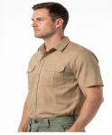 Mens Bush Shirt Ripstop Ss Khaki 5XL