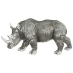 Silver Rhino Figurine