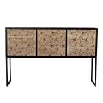 Oak Side Board 3 Door With Resin Patterned Doors